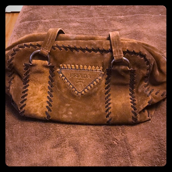 vintage suede prada bag